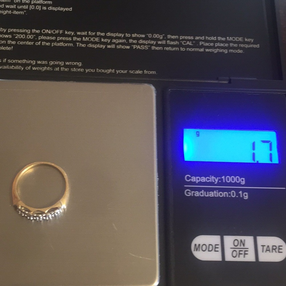 14k stamp starlite gold ring,size 3